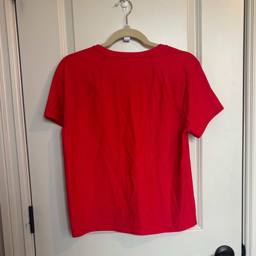 Lululemon Red moisture wicking Women's short sleeve top